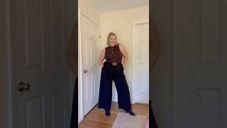 Chic corporate office outfit on a size 18🤎 #plussize #officeoutfits #officewear #workwear