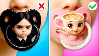 Wednesday vs Ballerina Cappuccina: Genius Parenting Hacks ☕ Crazy Gadgets
