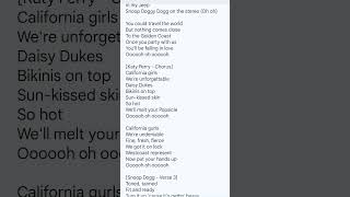 California Gurls #song #music #lyricspopsong