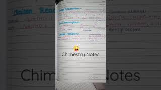 My Chemistry Reaction Revision Notes 😘| Most Important Reaction | #Shorts
