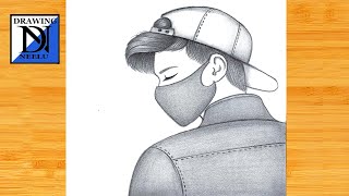 How to draw a Boy With Mask -Drawing Easy || Pencil Sketch For Beginners || Boy drawing