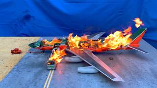 Build a Boeing airplane and remake the 1994 Speed movie bus and plane explosion.