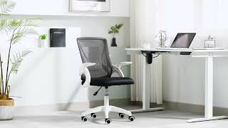 Goodbye to Back Pain with Ultra-Comfortable Mesh Office Chair, Flip Armrest, Modern White Look #dhs