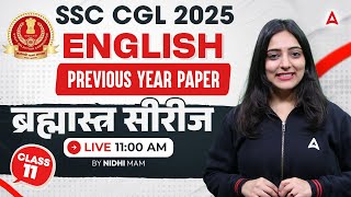 SSC CGL 2025 | SSC CGL English Previous Year Paper | SSC CGL English Class 2025 | By Nidhi Ma'am