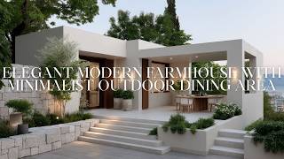 Elegant Modern Farmhouse with Minimalist Outdoor Dining Area