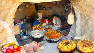 Organic Mountain Village Life In IRAN | Traditional Cooking Chicken & Bread Village Style