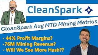 ⚡📈CleanSpark 8月MTD BTCマイニング指標と推定利益率
