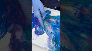 満足のいく流体アート🌊オーシャンバイブダッチポア #fluidart #アクリル絵画 #ショートパンツ #抽象アート #作成