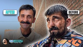 Homeless Man Cries After Haircut