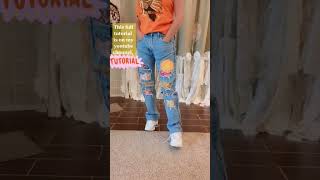 #diyjeans #upcycledjeans #sewing #jeanshack #patches