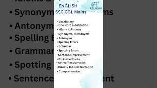English SSC CGL Mains exam🎯 || #ssccglmains #ssccgl #syllabus