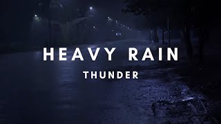 Heavy Rain & Thunderstorm Sounds | Black Screen for Deep Focus and Relaxation