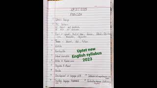 📚uptet new English syllabus #uptet syllabus 2023📚📚