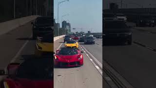 Ferraris Driving in one street #luxurycars #expensivelifestyle #bestluxurycars #luxurycarbrands