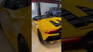 Yellow Lamborghini Huracan Evo Spyder Cold Start SOUND