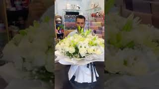white Bouquet #flowers #flowerarrangement #flowershop