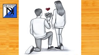 How to draw a couple drawing -Easy drawing || Pencil Sketch for beginners || Couple drawing