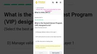 Binance learn and earn answers for INIT TOKEN  #crypto #binance #learnandearn #binanceacademy
