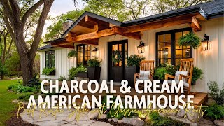 Charcoal & Cream American Farmhouse Home  Bold Rustic Style with Classic American Roots