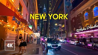 4k NEW YORK CITY Night Walk - Midtown Manhattan Walking Tour