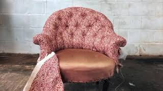 Invisible Upholstery Transformation - French Button Backed Chair