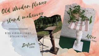 Repurposed Home Decor - Old Wooden Flower Stand Makeover ~ DIY ~ Trash to Treasure