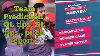 Punjab Vs Rajasthan IPL 2021 prediction, GL tips , SL tips, pitch report....Match 4 captain options.