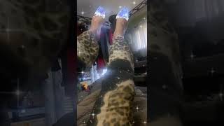 Whimsical Fashion Fun: Sparkling Shoes and Animal Print Pants!#FashionFun #AnimalPrint
