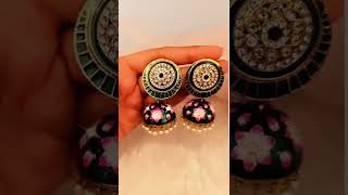 Minimal Emerald Jhumki For Everyday Wear #shorts #jhumkis #blingbag #ethnicjewelry #earringdesign