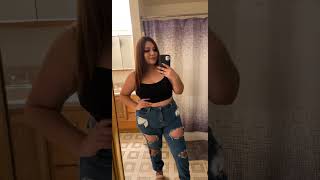 I love high waisted distressed jeans💕😊#jeans #highwaistedjeans #joggers  #jeansoutfit #outfitideas