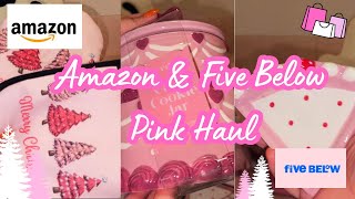 Amazon & Five Below pink haul 2024 🛍️🎄🎀 |  Christmas and Viral Pink Finds 💕 #christmas2024
