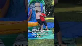Brotherly love. 😂 #shorts #family #brother #funnyvideos #waterslide #summer #annoying #husband