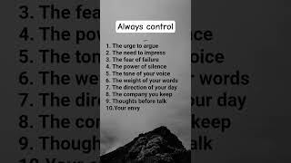 Always Control #lifelessons #facts #selfgrowth #personaldevelopment