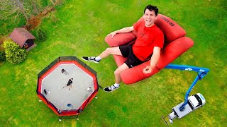 Sofa Chair VS Worlds Biggest Trampoline