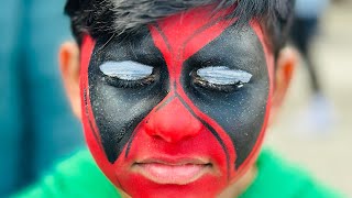 World’s  most realistic deadpool face painting