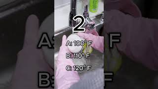 What is the min temp required for the wash water in a 3 compartment sink? #food #foodsafety