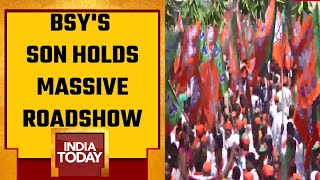 BSY's Son B. Y. Vijayendra  Holds Massive Roadshow Amid Filing Nomination