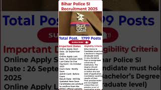 Bihar Police SI Recruitment 2025 #biharpolice #biharnews #biharpolicerecruitment2025 #bihar