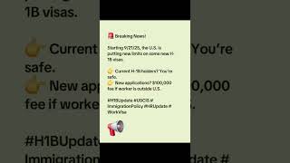 🚨 Big News: New H-1B Visa Rule Just Signed! #workvisa