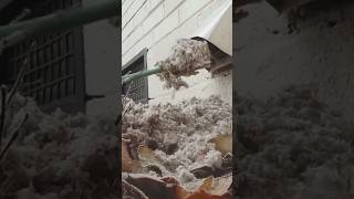 😱Large CHUNKS of Lint Spill Out of Dryer Vent During a #DryerVentCleaning #DryerVentTech #Shorts
