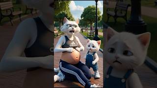 Will This Pregnant Cat's Kitten SURVIVE the Morning Walk? 😻🎯   #cat #catlover #shorts  #funny