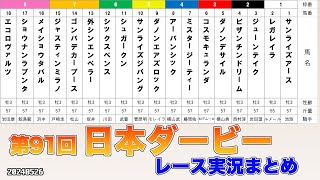 第91回 日本ダービー(G I)東西6局レース実況まとめ