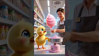 Adorable Duckling's Cotton Candy Gift.#shorts #cute #duck #cuteanimals