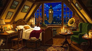 it's 1950s london night 🌙 vintage oldies music playing in another room for sleep & relax