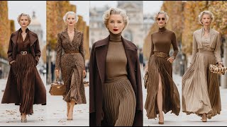 Fendi-Inspired Elegant Brown Monochrome Outfit Ideas Collection for Fall 2025 for Women Over 50