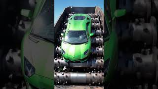 $400,000 Lamborghini Aventador Gets Crushed Instantly 😱 | Crushing Luxury! #shorts #youtubeshorts