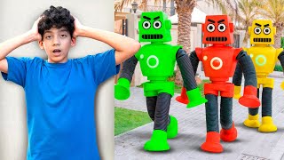 Robots come Alive in Real Life | Jason and Alex Play with Robot Toys