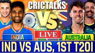 🔴 Live: IND vs AUS, 1ST T20I, Cricket Live Match Today Scores, Commentary, India vs Australia