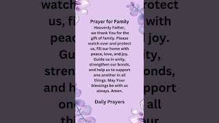 PRAYER FOR FAMILY ✝️🙏🪽♥️#youtubeshorts #prayer #family#familyprayer