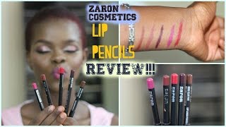 Zaron Cosmetics Lip Pencils REVIEW!!! #BUYNIGERIAN #BUYAFRICAN